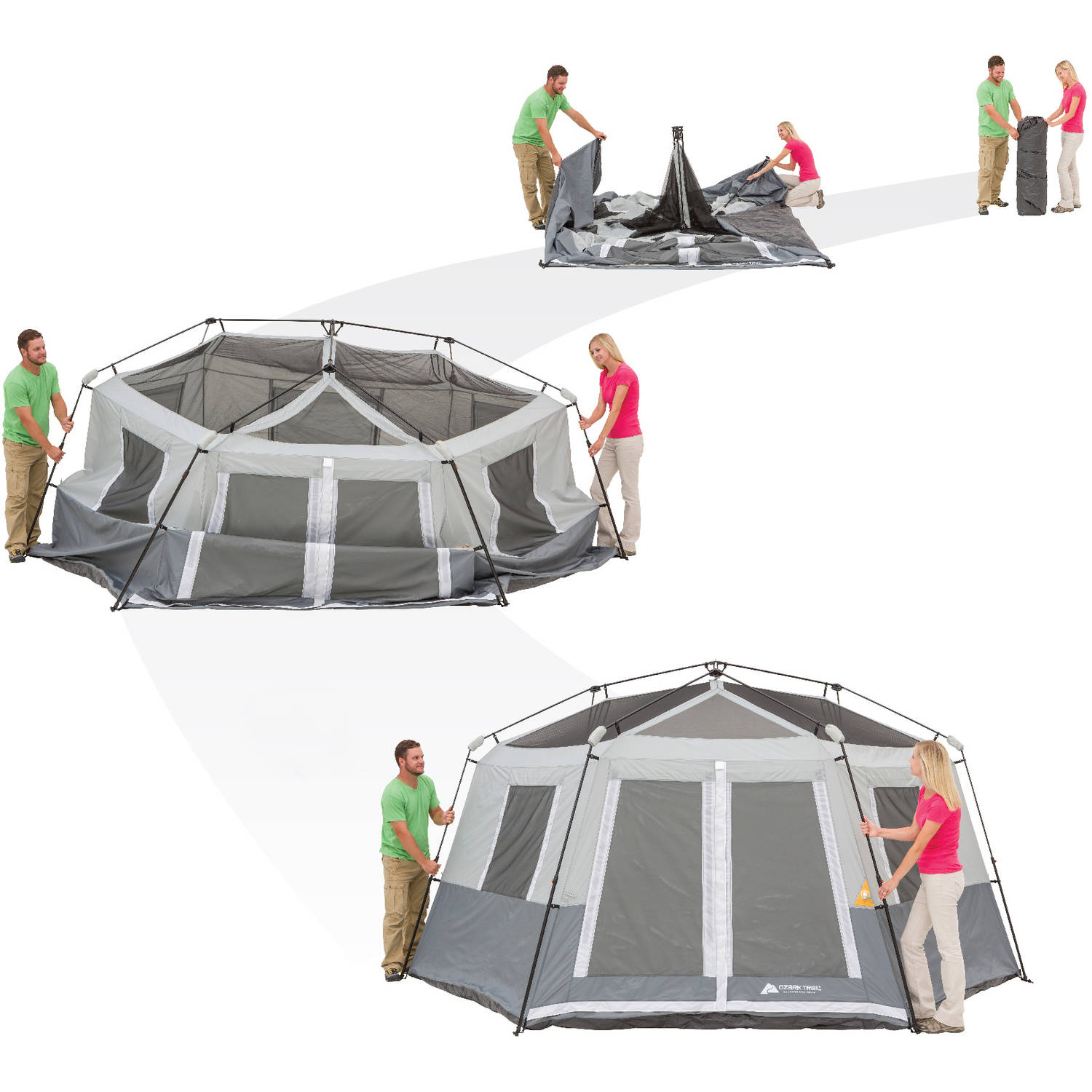 Carpa Ozark Trail Hexágono Instantánea para 8 Personas, 15 pies x 13 pies, 36.04 lb 4