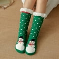 thumbnail image 2 of IWRICH Women's Fuzzy Fluffy Slipper Socks Sherpa Plush Comfy Cozy Home Sock Green, 2 of 3