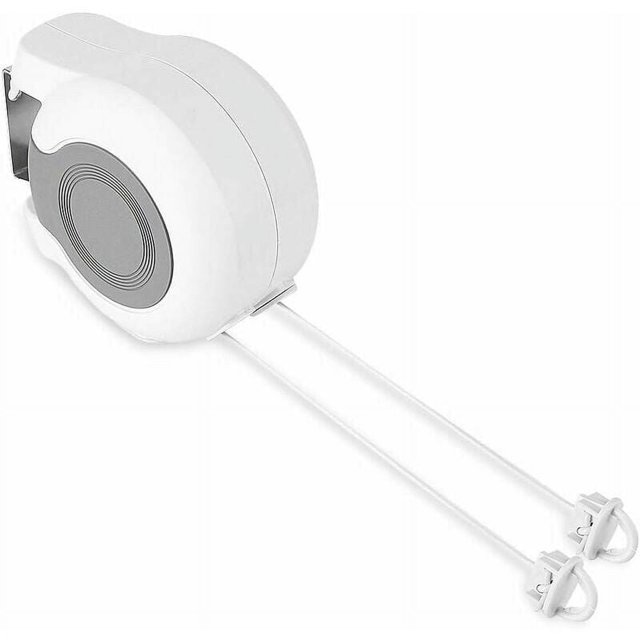 Tendedero retráctil para exteriores, tendedero de pared extensible de 13 m para montaje en pared con 2 tendederos, para baño, balcón, jardín, viajes, interior