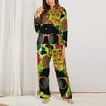 thumbnail image 3 of Kll Black Head Woman With Mushroom Hair Print Women'S Long Sleeve Pajamas With Pants Sleepwear Loungewear 2 Set-Xx-Large, 3 of 9