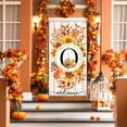 thumbnail image 2 of jopioc Monogram Letter O Flag Door Banner, Large Fall Thanksgiving Sunflower Initial Letter Door Cover, Family Last Name Initial Autumn Welcome Porch Sign Door Decor Backdrop Banner 70.8 x 35.4" O, 2 of 6