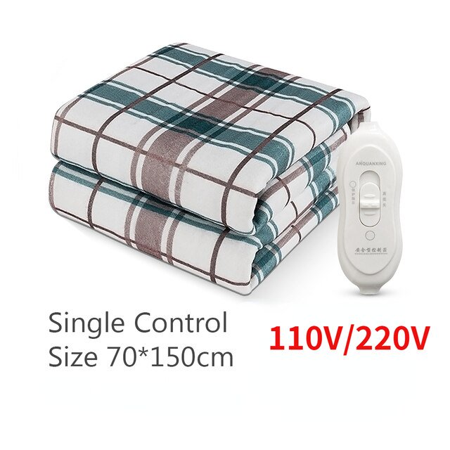 Manta de calefacción eléctrica con enchufe europeo de 220V, termostato automático, calentador doble para el cuerpo, colchón de cama, calentador eléctrico de alfombras