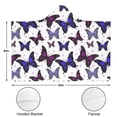 thumbnail image 3 of Wearable Blanket,Butterfly Purple Blue Dot Pattern Hooded Wearable Flannel Blanket for Adults & Teens with Buckle,Winter Poncho Shawl Wrap Cape,60"x80", 3 of 5