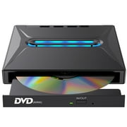 External CD DVD Drive Pro - Portable Typ C CD/DVD+/-RW Drive with SD Card Reader, CD ROM Burner ,Broad System Compatibility