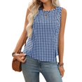 thumbnail image 5 of Tank Tops For Women Blue Womens Tops Fashion Sleeveless Plaid Neck Cropped Summer Womens Tank Tops, 5 of 5