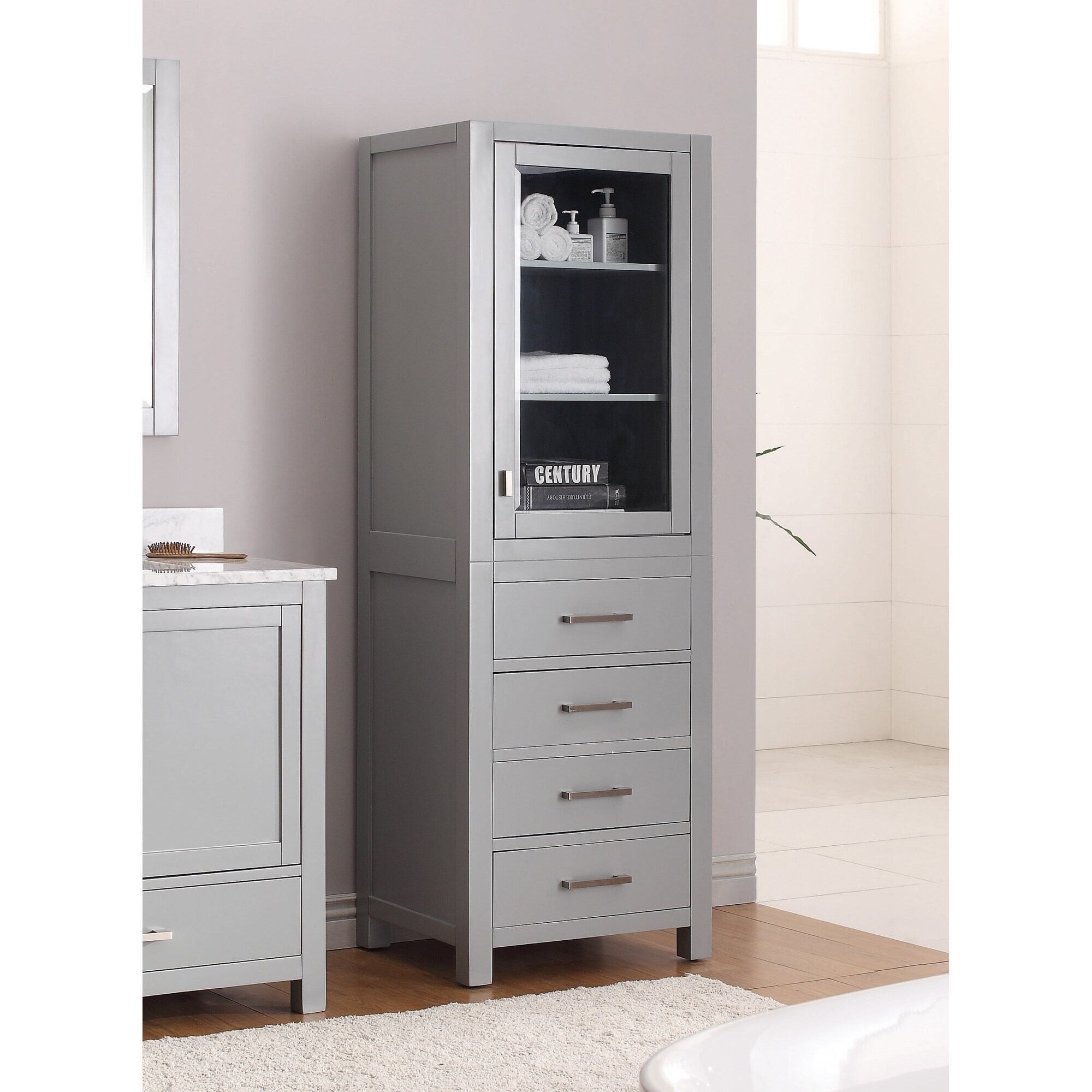 AVANITY Modero 24inches Chilled Grey Linen Tower 24"W x 71"H