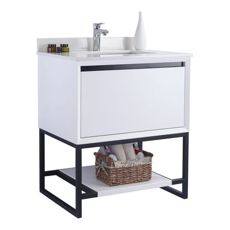 Laviva Alto 30" Wood Cabinet with Quartz Countertop in White