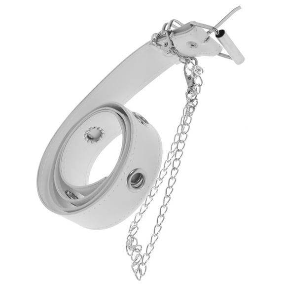 Masteelf Ring Hole Belt Men's Dress Belts for While Women's Miss White