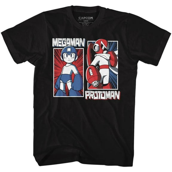 Mega Man Rock And Blues Black Adult T-Shirt 3Xlt