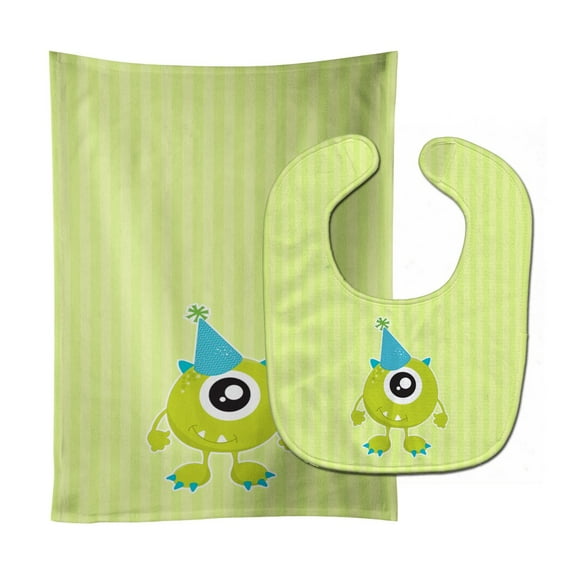 Birthday Monster Hat Baby Bib & Burp Cloth