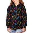 thumbnail image 2 of FUIALDOLG Boys Girls Fleece Hoodies Cute Colorful Paws Print Zipper Hoodie Casual Hooded Sweatshirts with Pocket Winter Coat Jacket for Age 11-13 Kids, 2 of 6