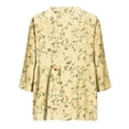thumbnail image 5 of Zysthvn Tunic Casual Summer Tops for Women 3/4 Sleeve Floral Women Shirt Breathable V-Neck Loose Fit, 5 of 5