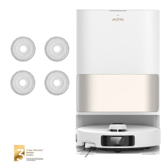 MOVA P10 Pro Ultra Gen2 Robot Vacuum and Mop Combo with Mop Pads, 26,000Pa Suction, Mop Hot Air and Fast Drying, Hot Water Mop-Washing