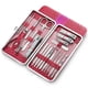 thumbnail image 1 of Juego de manicura, cortaúñas, kit de pedicura, 18 piezas, kit de manicura de acero inoxidable, kits de aseo profesional, herramientas para el cuidado de las uñas con lujoso estuche de viaje brillar Electrónica, 1 of 5
