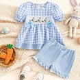 thumbnail image 6 of HCNTES Toddler Baby Girls Summer Clothes Set Short Sleeves T-Shirt Tops + Shorts Cute Outfits Set For 18-24 Months 2t 3t 4t 5t 6t 7t 8t 9t Kid Clothes Shorts, 18-24 Months, 6 of 7