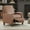 Saddle Brown, variant on Spruce & Spring Classic Push-Back Recliner with Nailhead Trim for Living Room, Dark Gray