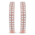 thumbnail image 2 of 10kt Rose Gold Womens Round Diamond Hoop Earrings 1/5 Cttw, 2 of 2