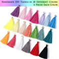 thumbnail image 3 of 80 Pieces Multi-Color Mini Tassels Handmade DIY Silky Tiny Tassels Colorful Keychain Tassel with Golden Jump Rings for Earring Keychain Crafts Making Supplies, 1.8 Inch, 3 of 6