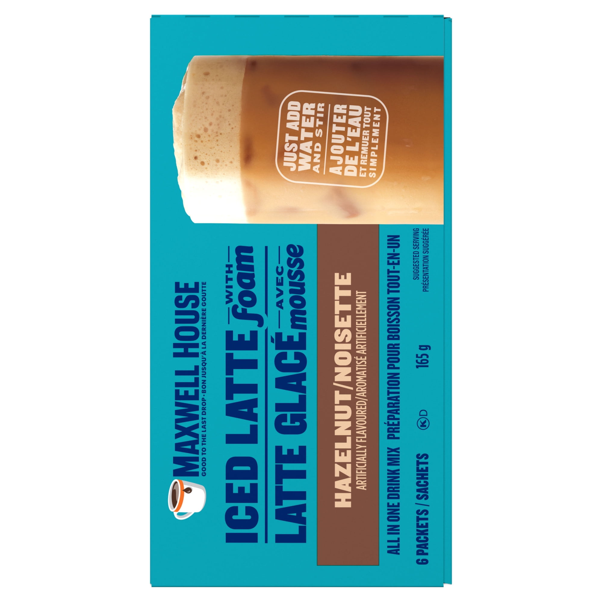 Mélange Instantané Pour Café Latte Glacé Aux Noisettes Avec Mousse, 6 Sachets MW ICED LATTE FOAM HAZELNUT
