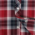 thumbnail image 6 of Coevals Club Mens Pearl Snap Plaid Western Cowboy Button Up Long Sleeve Shirts Red Black White 24 3X-Large, 6 of 8