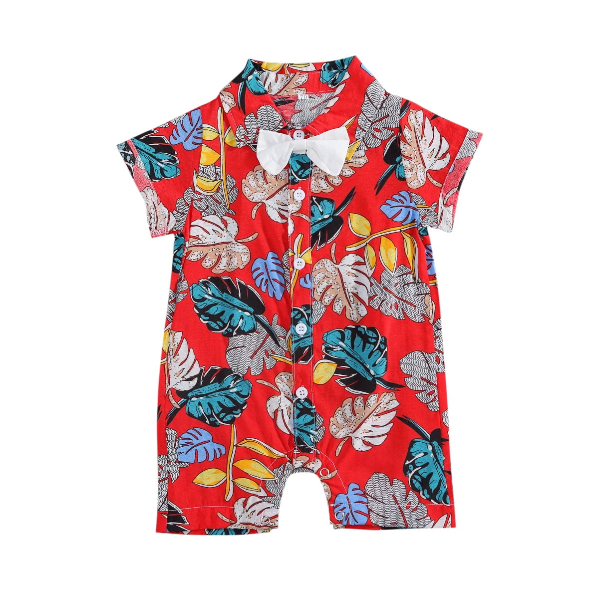 Baby Boy Organic Coverall Hawaii The Aloha State-1 Infant Short Sleeve Romper Jumpsuit