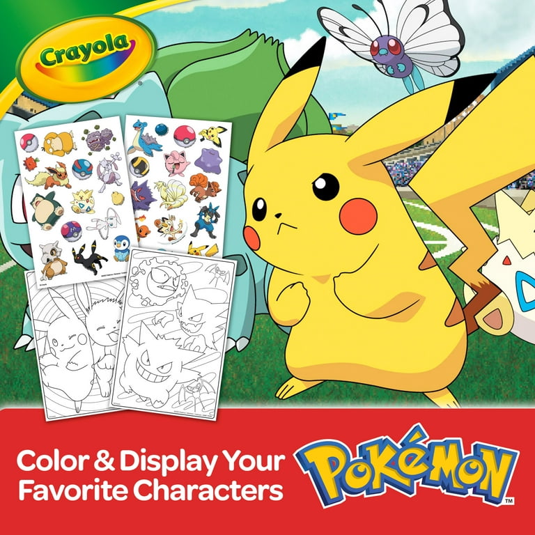 Pokemon Kids Coloring Art Set with Pencil Case Markers Crayons and Stickers 30 Piece Set
