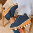 thumbnail image 2 of Blue Women Winter Boots With Round Toe And Wedge Heel For Cold Weather Protection, 2 of 9