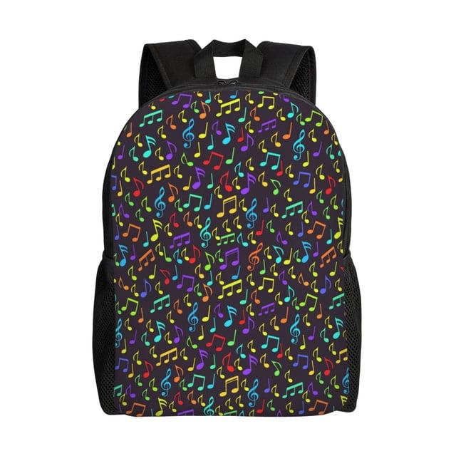 Kdxio Musical Notes Pattern Water-Resistant Backpack for Work Travel School Men and Women with Laptop Compartment and Adjustable Straps