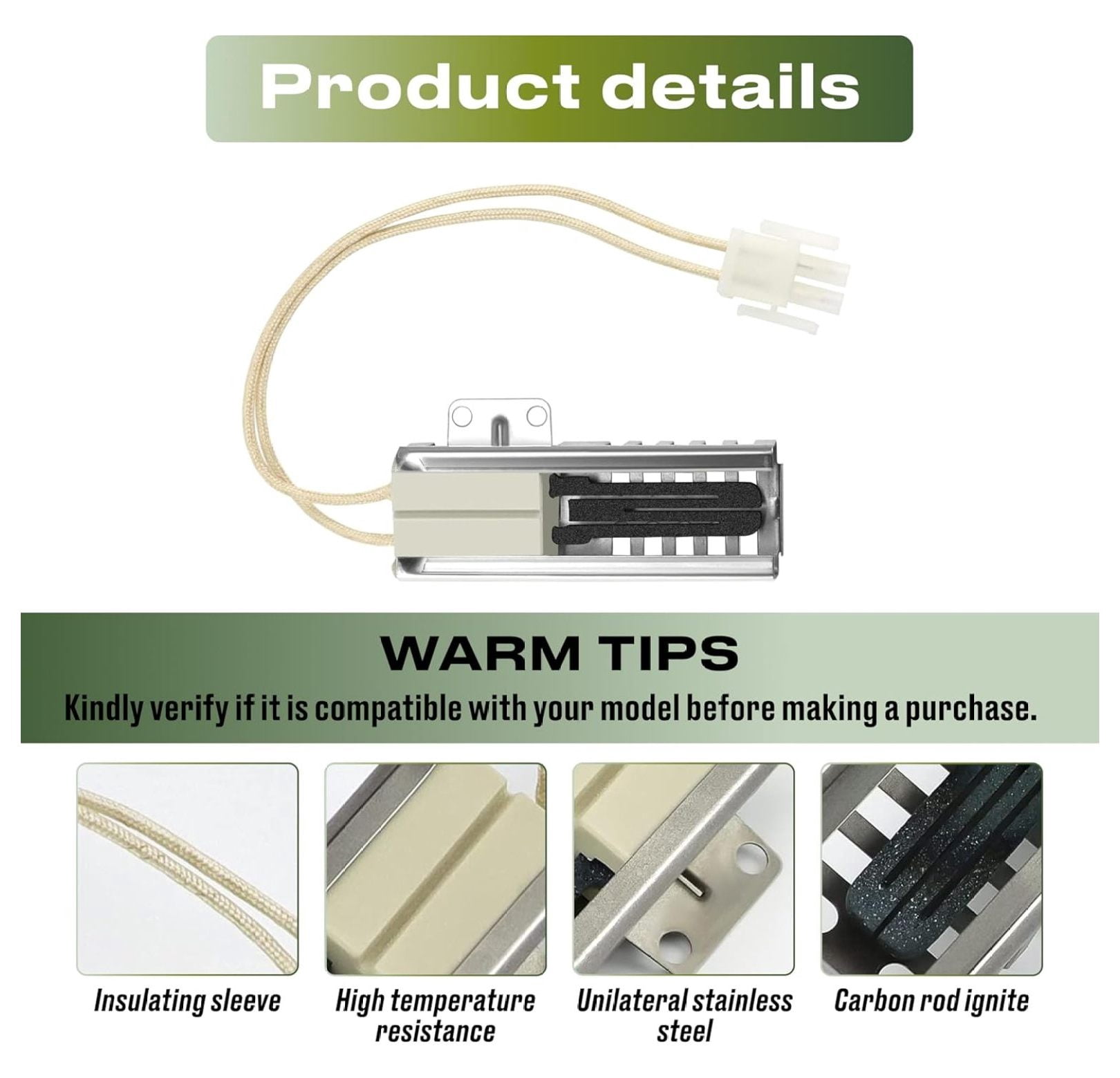 Range Oven Igniter for NX58F5500SS, NX58H5600SS Range Models
