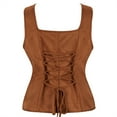 thumbnail image 3 of Grebrafan Corset Pirate Burlesque Lace up Clothing for Women Brown 3XL, 3 of 5