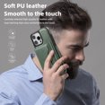 thumbnail image 4 of for iPhone 16 Pro Wallet Case, Magnetic Phone Cover Compatible with Mag-Safe, 2-in-1 Detachable PU Leather Credit Card Holder Slots Purse with Kickstand Shockproof Protective Case, Green, 4 of 9