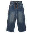 thumbnail image 4 of Baggy Jeans for Boys 10-12 Comfy Elastic Waist Pull-On Casual Demin Pants Slim Fit Straight Leg Trousers Streetwear Back To School Clothes, 4 of 7