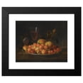 thumbnail image 2 of Jakob Bogdány 14x12 Black Modern Framed Museum Art Print Titled - Still Life of Strawberries, Cherries and Peaches on a Silver Dish, 2 of 5