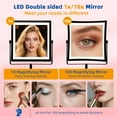 thumbnail image 7 of Rechargeable Makeup Mirror, 4000mAh Lighted Makeup Mirror with Magnification 1X/10X, Height Adjustable Vanity Mirror with Lights, 3 Color Lights, Adjustable Brightness, (Oil Rubbed Bronze), 7 of 7
