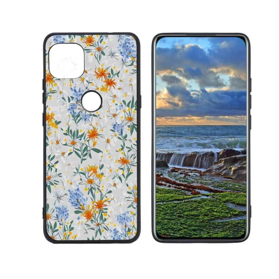 Compatible with Moto One 5G Ace Phone Case, Flowers-17 Case Men Women, Flexible Silicone Shockproof Case for Moto One 5G Ace