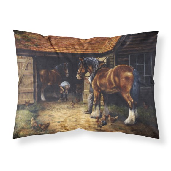 Horse and The Blacksmith by Daphne Baxter Fabric Standard Pillowcase