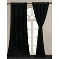 thumbnail image 2 of Chezmoi Collection Lux Black Distressed Velvet Curtains 2 Panel Set, Room Darkening Luxury Velvet Grommet Top Window Drapes for Living Room Bedroom 50" W x 96" L, 2 of 9