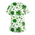 thumbnail image 4 of yuCgh Women's Short Sleeve V-Neck Work Top with Pocket, St. Patrick's Day Print, Casual Nursing Uniform Shirt for Women,Dark Green S, 4 of 4