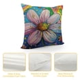 thumbnail image 4 of Fenyluxe Watercolor Botanic Blossom Throw Pillow Cover,Watercolor Cartoon Mushroom Wild Flowers Cushion Cover for Car RV,Geometric Stars Print Countryside Style Outdoor Pillow Cover Single Pack White, 4 of 5
