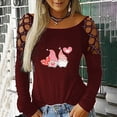 thumbnail image 3 of Blusa de manga larga con estampado de día de San Valentín y hombros descubiertos para mujer Fridja  hkj1118, 3 of 7