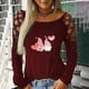thumbnail image 2 of Blusa de manga larga con estampado de día de San Valentín y hombros descubiertos para mujer Fridja  hkj1117, 2 of 7