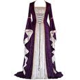 thumbnail image 2 of XVJRHAK Sun Dresses for Women Casual Women's Vintage Celtic Medieval Floor Length Renaissance Gothic Cosplay Dress Mid-Length(Purple,M), 2 of 5