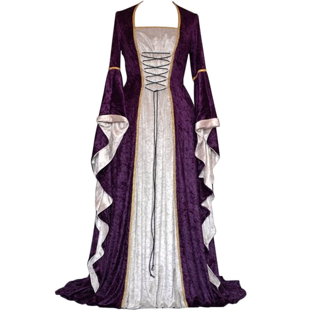 XVJRHAK Sun Dresses for Women Casual Women's Vintage Celtic Medieval Floor  Length Renaissance Gothic Cosplay Dress Mid-Length(Purple,L) - Walmart.ca