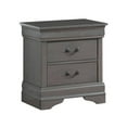 thumbnail image 6 of Wooden Nightstand Vintage End Side Table, Small Bedside Nightstands with Drawers for Bedroom, Living Room, Gray, 6 of 6