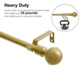 thumbnail image 4 of Mumo Modern 5/8 inch Heavy Duty Metal Adjustable Curtain Rod with Classic Ball Finial, Golden, 16 - 47", 4 of 9