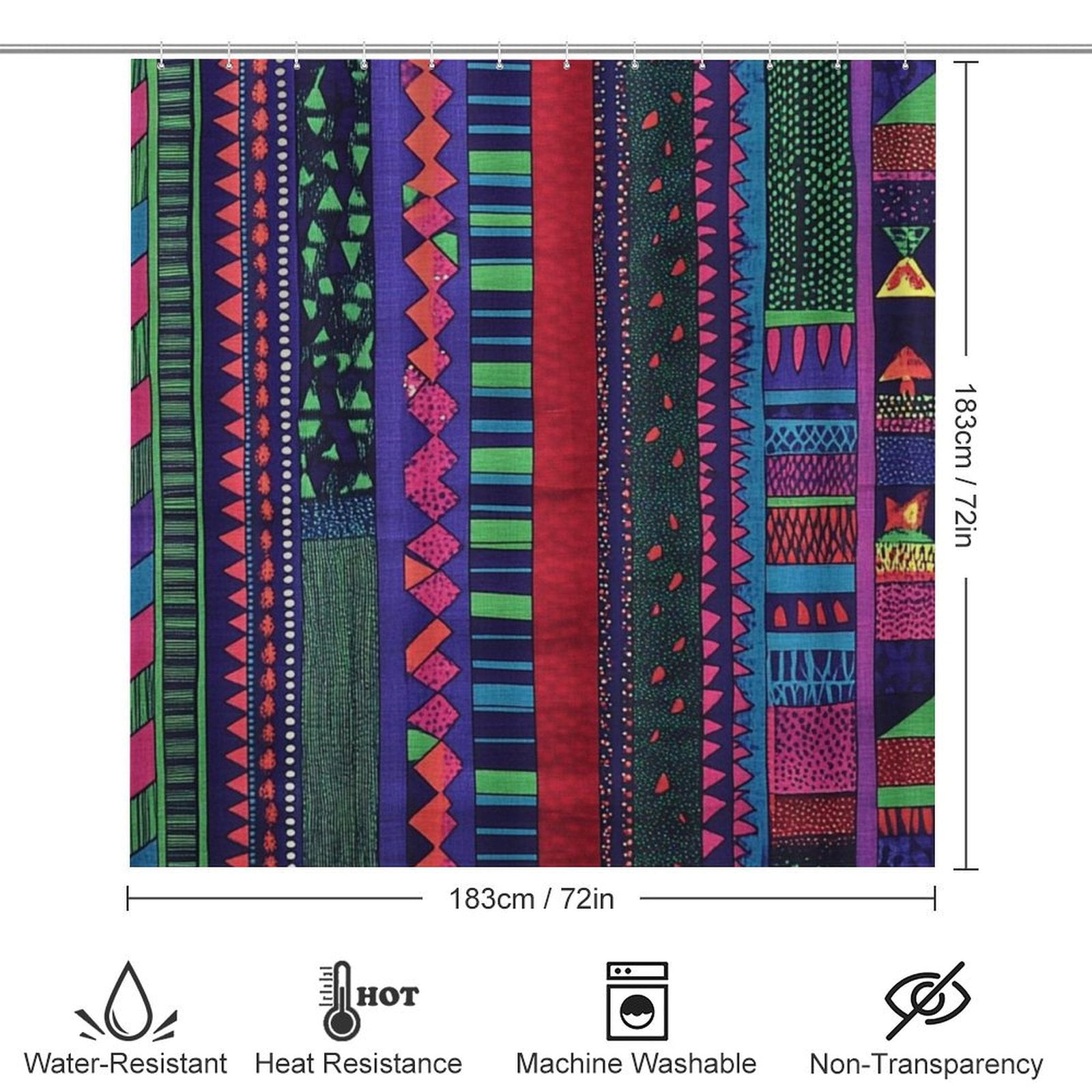 Purple And Blue Geometric Shapes Shower Curtain Sets with Rugs 4 Piece Non-Slip Rugs And Toilet Mat Lid Rug Accessories Bohemian Modern Durable And Waterproof for Bathtub Decor
