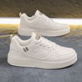 thumbnail image 3 of Men's Low Top Lace Up Thick Sole Casual Sneakers Stitched Hollow Detail Upper Daily Walking Shoes, 3 of 10