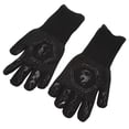 thumbnail image 3 of Guantes de barbacoa ignífugos de 800 °C, resistentes al calor, de silicona de doble cara, grandes, para horno y barbacoa, color negro, 3 of 14