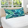 thumbnail image 4 of GZHJMY Green Tropical Leaves Pillowcase Queen Size, Super Soft Pillow Shams Covers, Plush Cozy Pillow Cases with Zipper, 20" X 30"（588）, 4 of 6