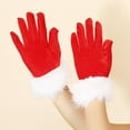 thumbnail image 6 of dianhelloya Christmas Winter Gloves Thermal Color Matching Soft Plush Full Fingers Unisex Elastic Anti-slip New Year Festive Outdoor Playing Skiing Gloves 1 Pair Red, 6 of 7